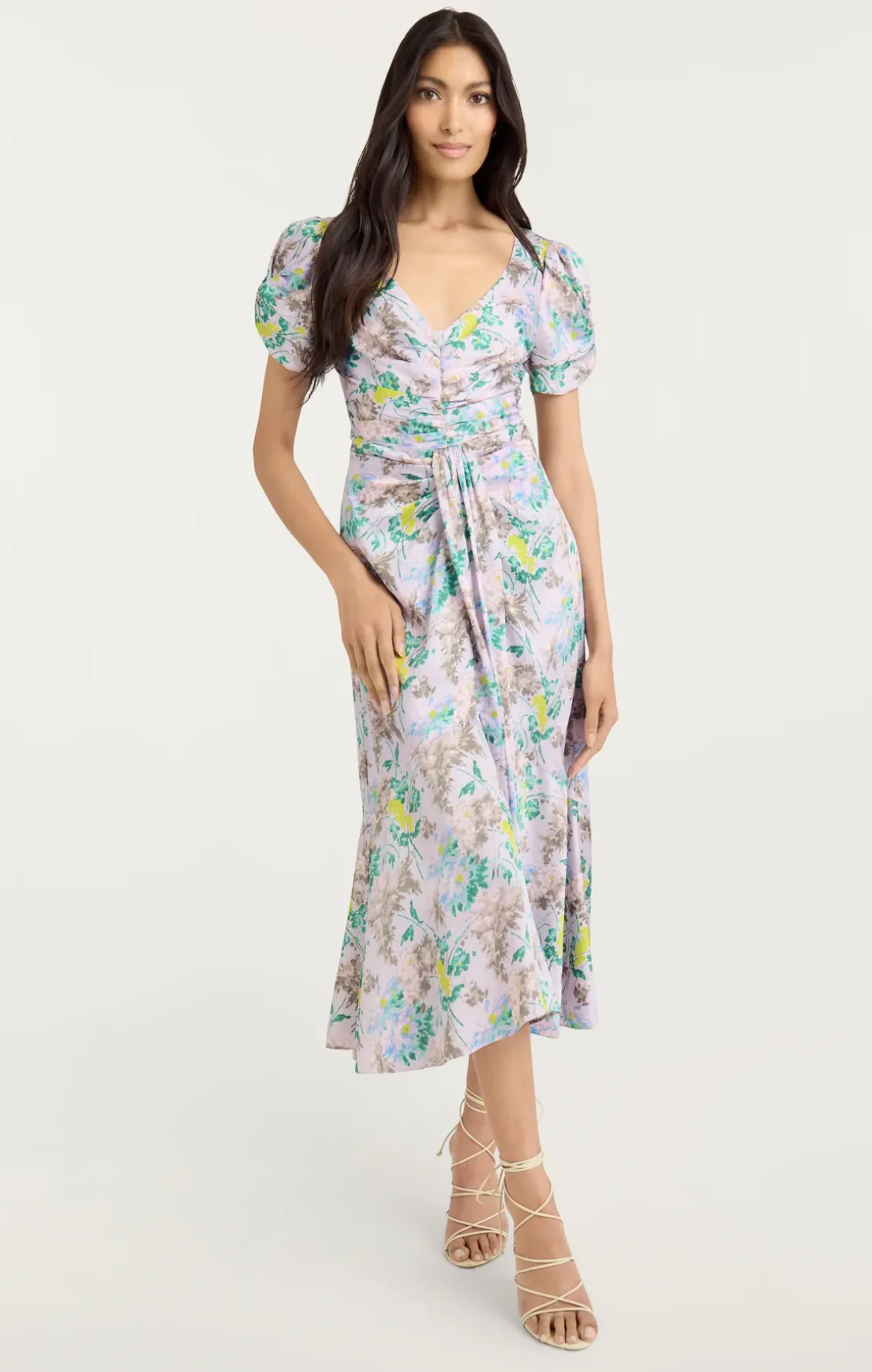 Light Washed Floral Walker Dress