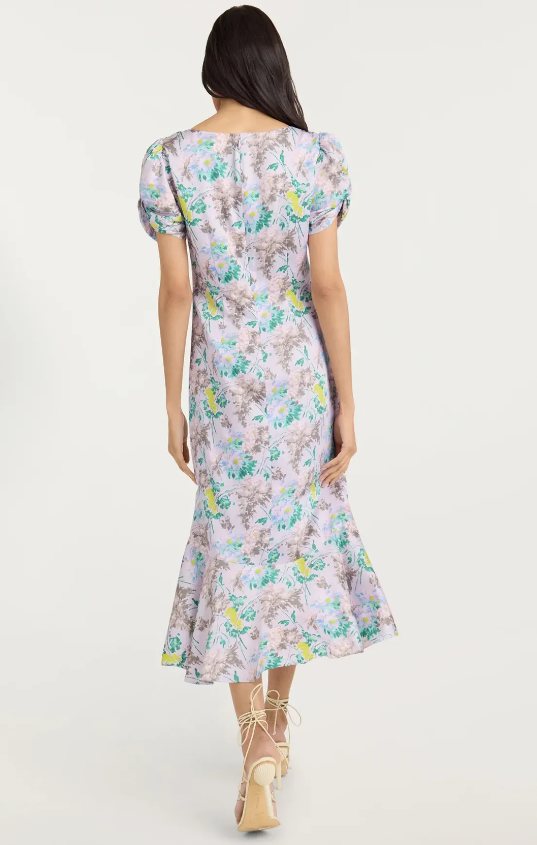 Light Washed Floral Walker Dress