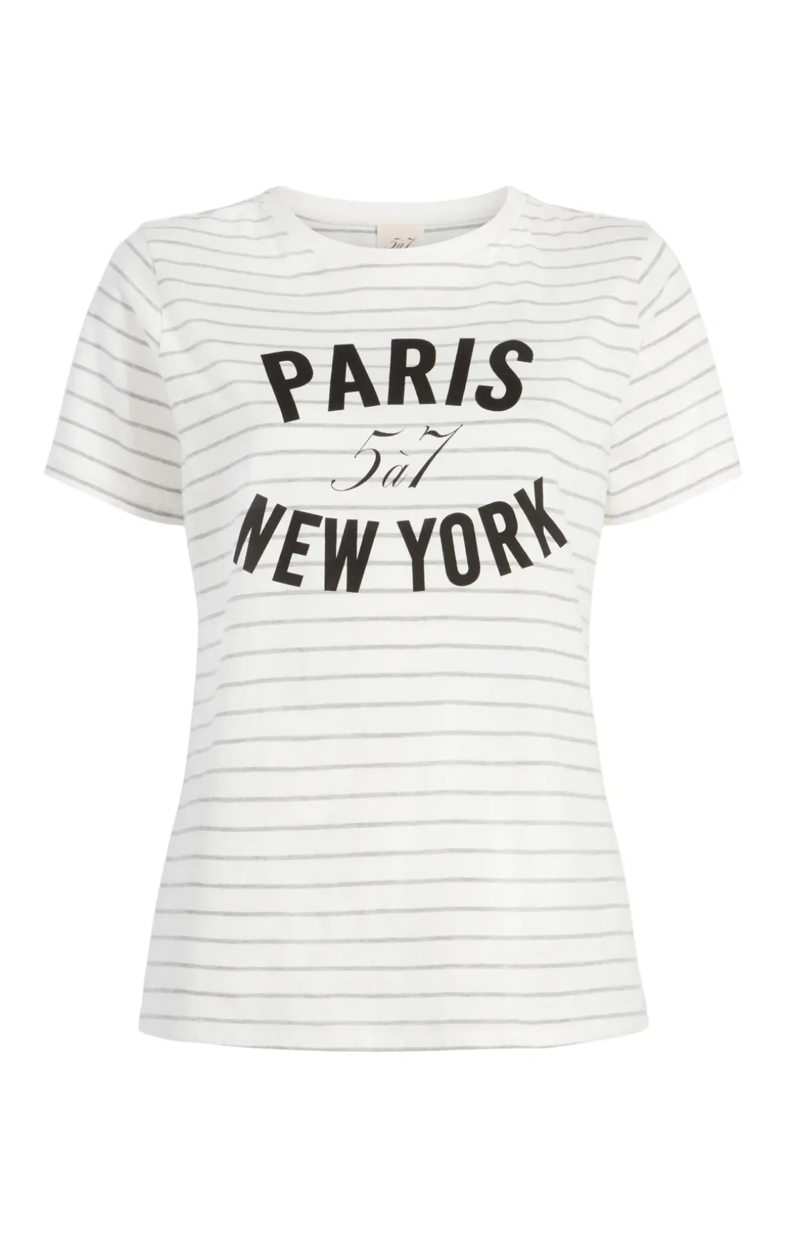 Melange Stripe Paris New York Tee