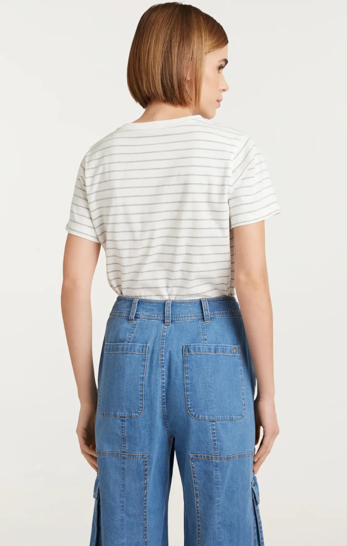 Melange Stripe Paris New York Tee