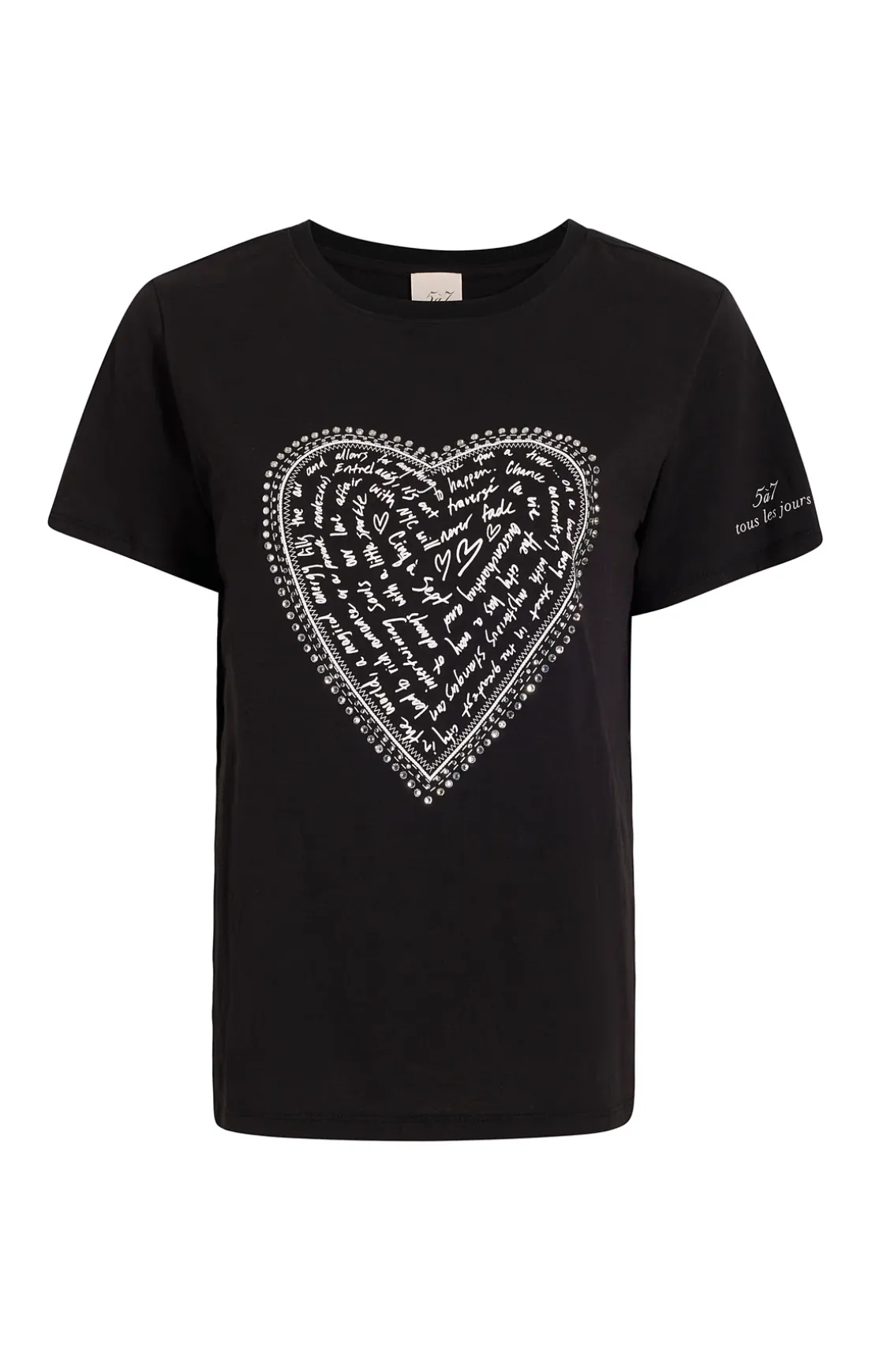 Rhinestone Love Letter Heart Tee
