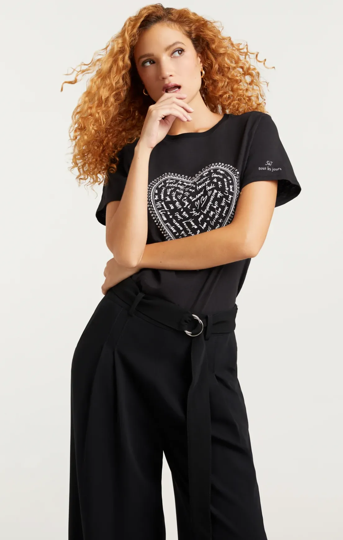 Rhinestone Love Letter Heart Tee
