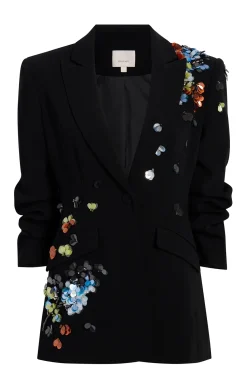 Sequin Flower Scrunched Cheyenne Blazer