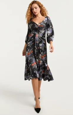 Three Quarter Sleeve Walker Dress